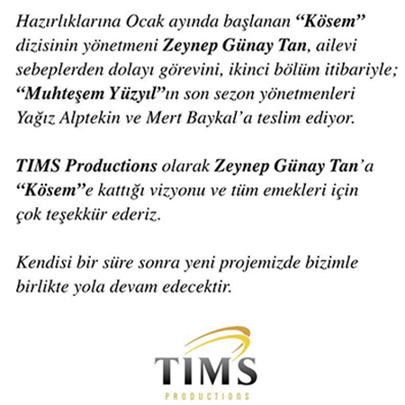Muhteşem Yüzyıl Kösem’de önemli değişiklik