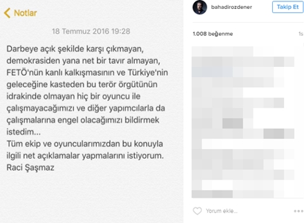 Raci Şaşmaz darbeyi protesto etmeyenlerle çalışmayacak