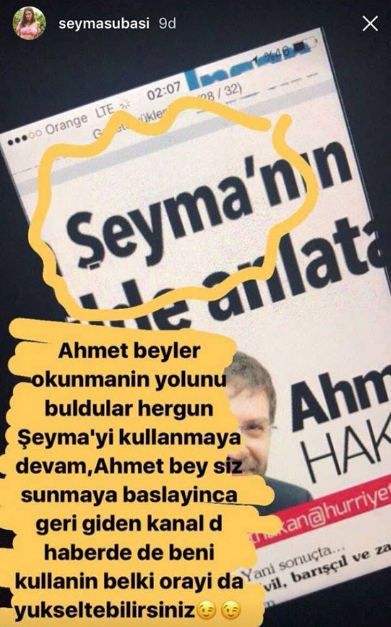 Şeyma Subaşı’dan Ahmet Hakan’a reyting göndermesi