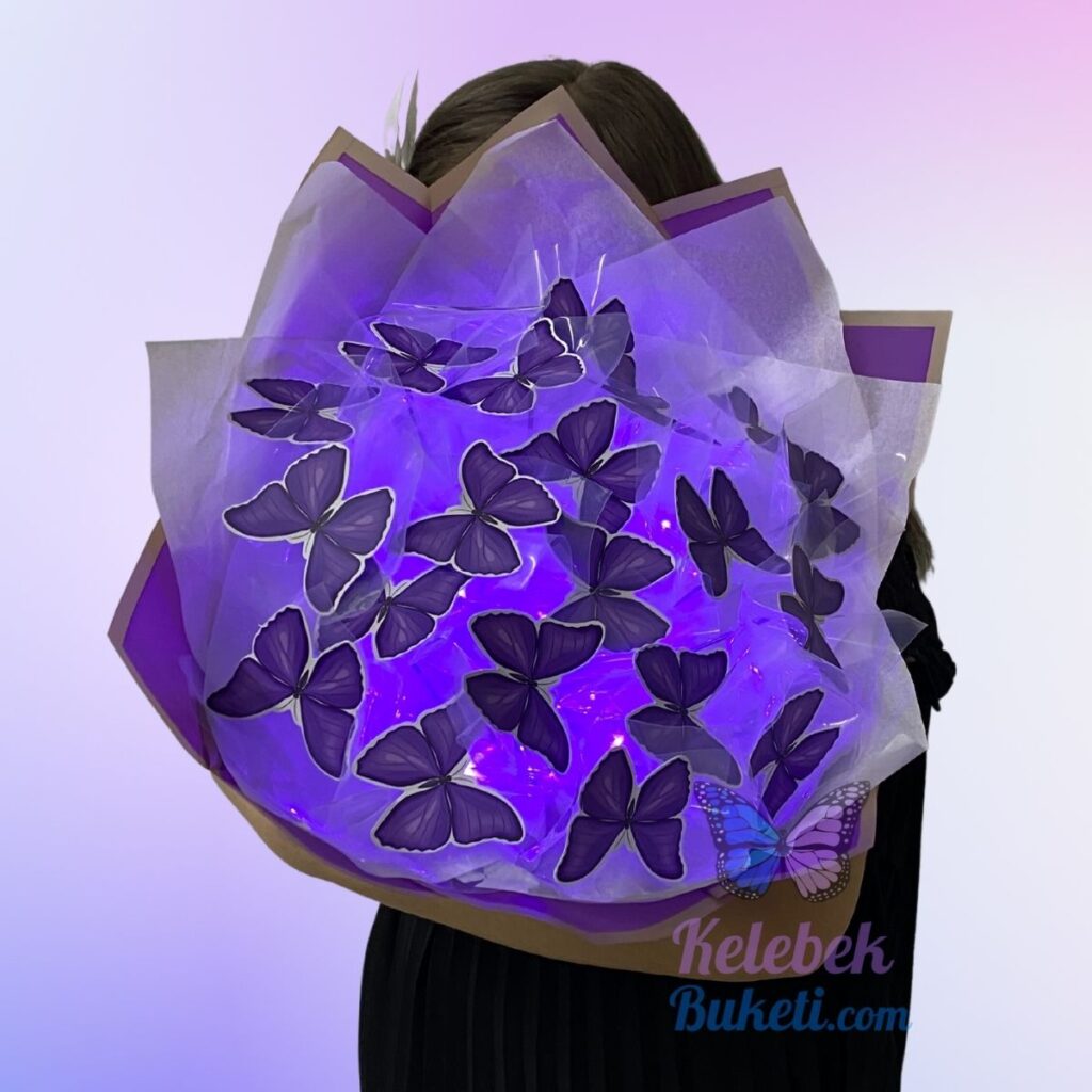 LED Işıklarla Süslenmiş Kelebekler