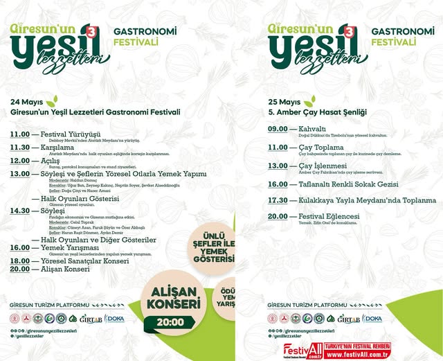 Giresun’da Yeşil Lezzetler Festivali Başlıyor