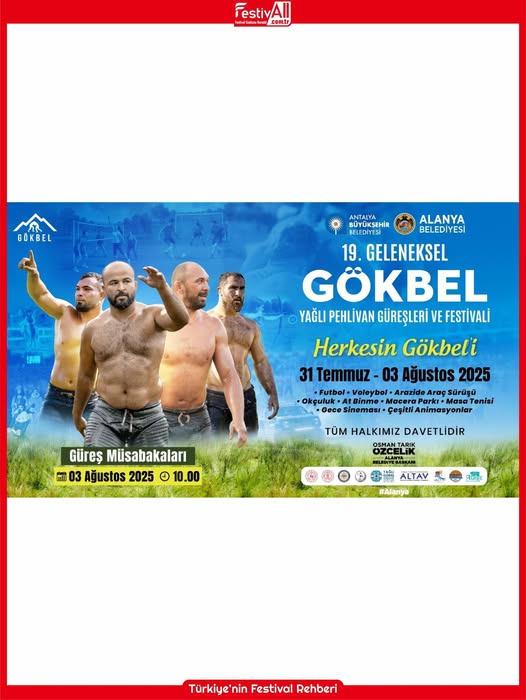 Antalya Alanya’da 19. Geleneksel Gökbel Yağlı Pehlivan Güreşleri ve Festivali Başlıyor