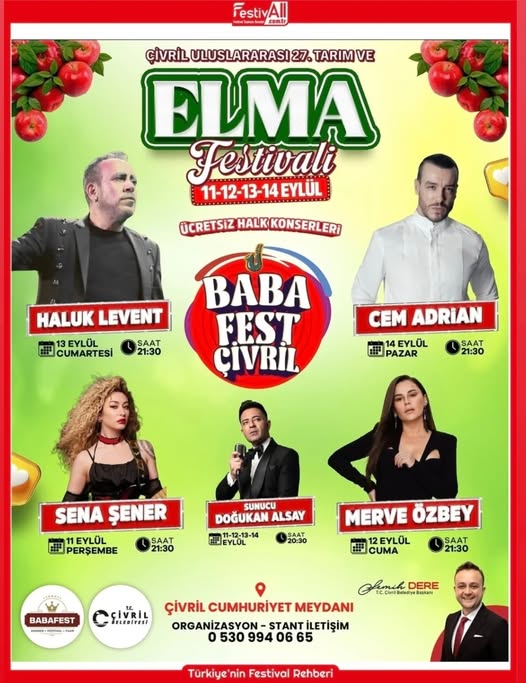 Denizli Çivril’de Elma Festivali Coşkusu: Ünlü Sanatçılarla Unutulmaz 4 Gün