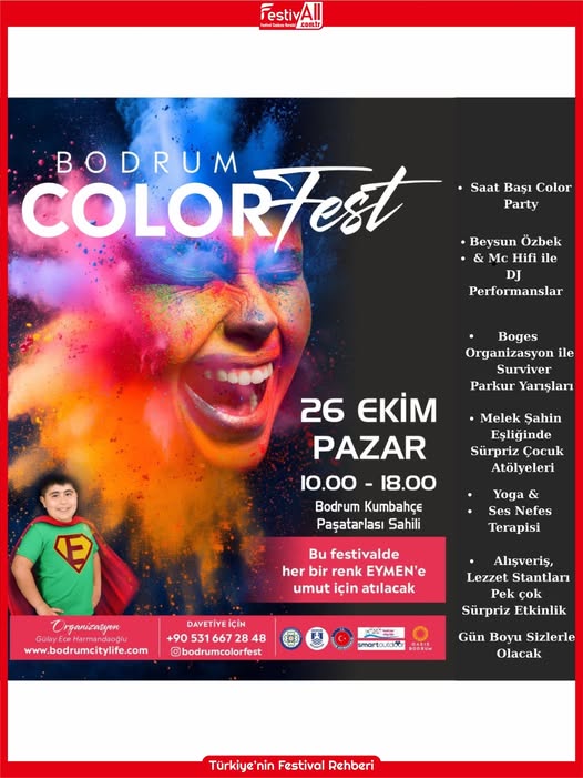 Bodrum Colorfest Festivali, 26 Ekim’de Renk Cümbüşüne Hazırlanıyor