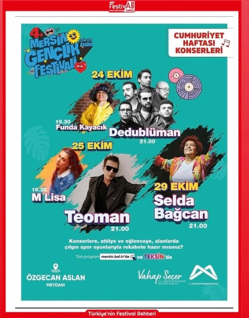 Mersin Gençlik Festivali 24-29 Ekim’de Coşkuyla Başlıyor