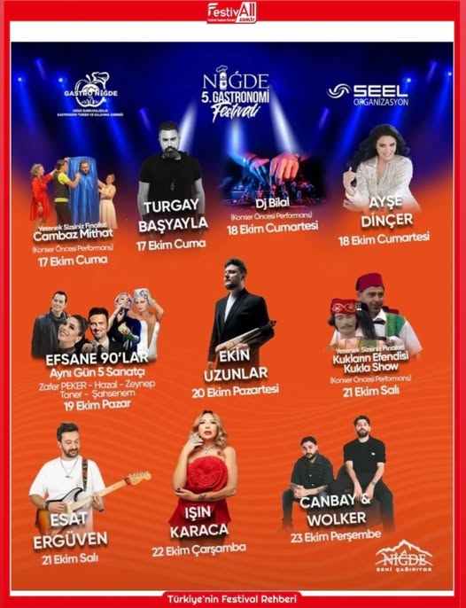 Niğde 5. Gastronomi Festivali Başlıyor: Lezzet ve Müzik Dolu 7 Gün