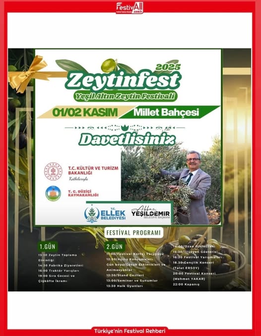 Zeytinfest 2025, “Yeşil Altın” Zeytini Ellek’te Kutluyor
