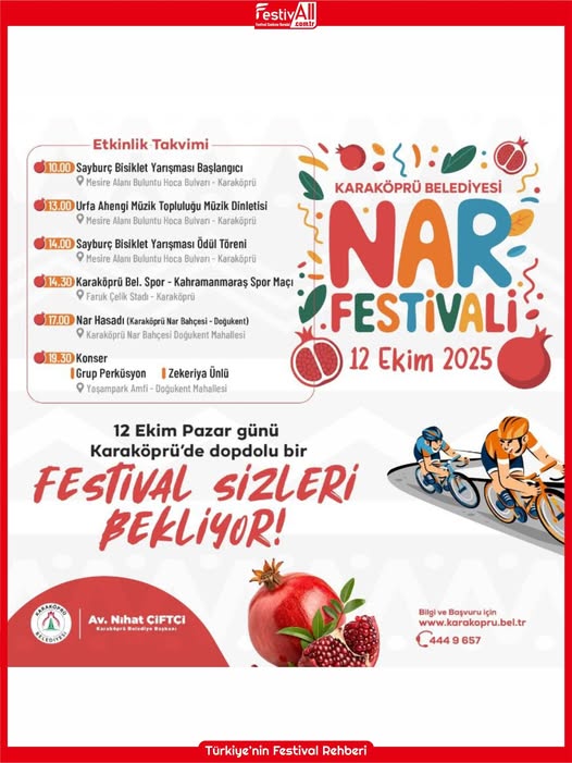 Karaköprü Belediyesi 12 Ekim’de Nar Festivali’ne Ev Sahipliği Yapacak