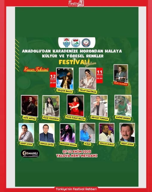 Yalova Kültür ve Yöresel Renkler Festivali Başlıyor: Horondan Halaya Coşku Dolu Bir Hafta